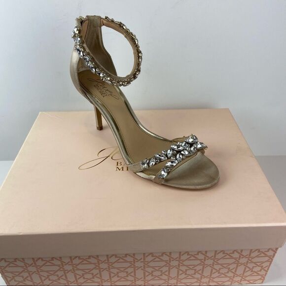 Jewel Badgley Mischka • Caroline Embellished Ankle • Strap Evening Sandals - Picture 14 of 15